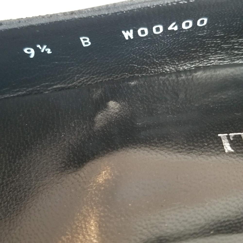 Bruno Magli Textured Leather Peep Toe Flats Shoes - Picture 10 of 10